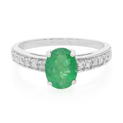 Anillo en plata con Esmeralda de Bahía