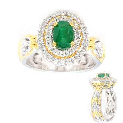Anillo en plata con Esmeralda de Zambia (Gems en Vogue)