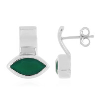 Pendientes en plata con Ónix verde