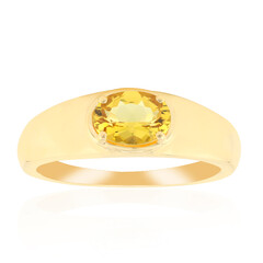 Anillo en oro con Berilo dorado de Australia