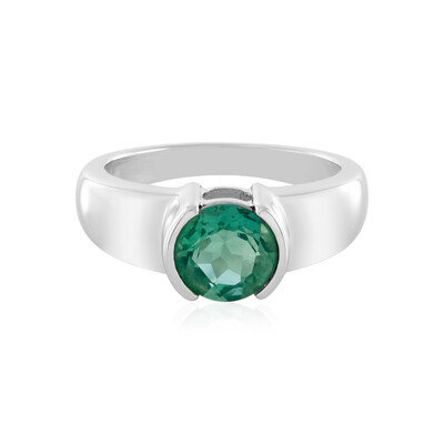Anillo en plata con Fluorita tono petróleo de Bélgica