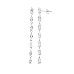 Pendientes en plata con Topacio blanco