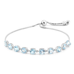 Brazalete en plata con Topacio azul cielo