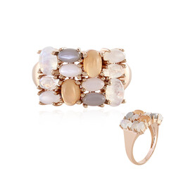 Anillo en plata con Piedra de luna melocotón (KM by Juwelo)