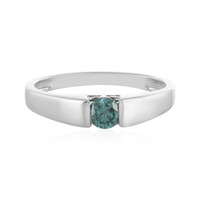 Anillo en oro con Diamante azul cielo I4