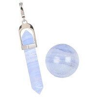 Accesorio en plata con Calcedonia azul