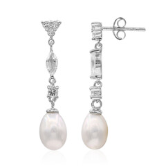 Pendientes en plata con Perla Freshwater