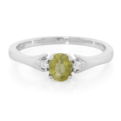Anillo en plata con Turmalina cuprífera