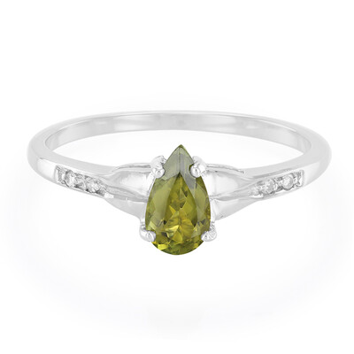 Anillo en plata con Turmalina cuprífera