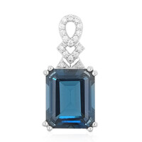 Colgante en platino con Topacio azul de Londres