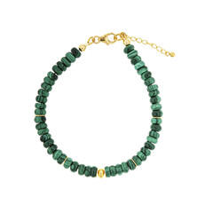 Brazalete en plata con Malaquita