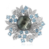 Broche en plata con Perla cultivada de Tahití (TPC)