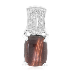 Colgante en plata con Ojo de tigre rojo
