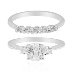 Anillo en plata con Topacio blanco