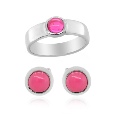 Anillo en plata con Ópalo rosa de Etiopía