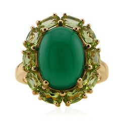 Anillo en plata con Ágata verde