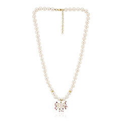 Collar en oro con Perla blanca Freshwater (Michelle Albala)