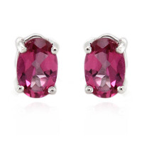 Pendientes en plata con Topacio rosa