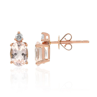 Pendientes en oro con Morganita AAA (CIRARI)