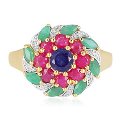 Anillo en plata con Zafiro azul de Madagascar