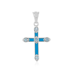 Colgante en plata con Topacio azul cielo