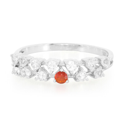 Anillo en plata con Ópalo de fuego de Querétaro