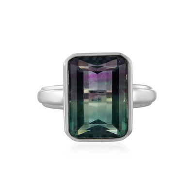 Anillo en plata con Fluorita multicolor