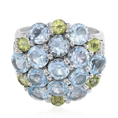 Anillo en plata con Topacio azul cielo