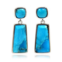 Pendientes en plata con Turquesa azul del Mohave Kingman (Faszination Türkis)