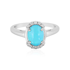 Anillo en plata con Ópalo azul de Etiopía