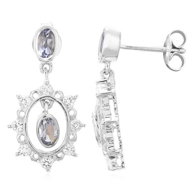 Pendientes en plata con Iolita de Madagascar