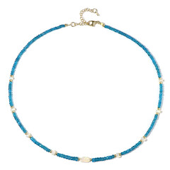 Collar en plata con Apatita azul neón