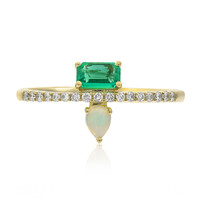 Anillo en oro con Esmeralda de Zambia AAA (CIRARI)