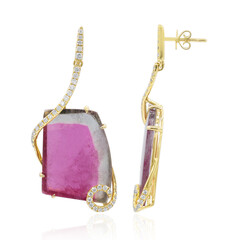 Pendientes en oro con Turmalina multicolor