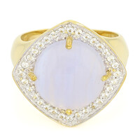 Anillo en plata con Ágata de lazo azul