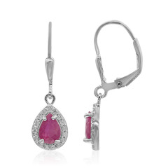 Pendientes en plata con Rubí de Mozambique