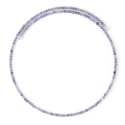 Collar al cuello en acero con Tanzanita (Riya)