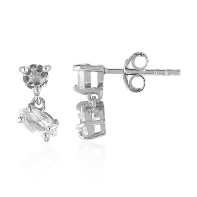 Pendientes en plata con Topacio blanco