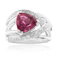Anillo en platino con Turmalina neón del Congo (CIRARI)