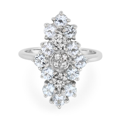 Anillo en plata con Aguamarina