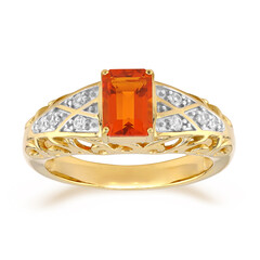 Anillo en oro con Ópalo de fuego AAA de México