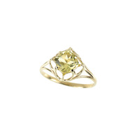 Anillo en oro con Cuarzo del Ouro Verde