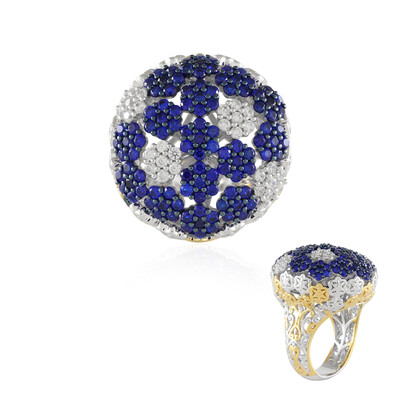 Anillo en plata con Espinela azul cobalto (Gems en Vogue)