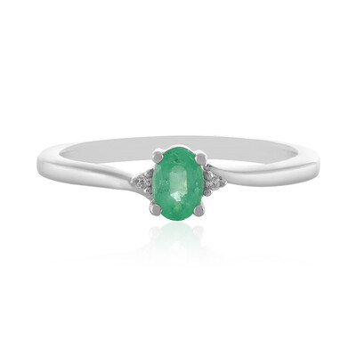 Anillo en plata con Esmeralda de Etiopía