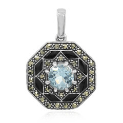 Colgante en plata con Topacio azul cielo