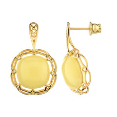 Pendientes en plata con Ámbar báltico Milky
