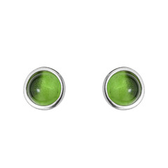 Pendientes en plata con Ámbar colombiano verde