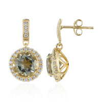 Pendientes en plata con Amatista verde