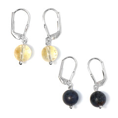 Pendientes en plata con Dumortierita