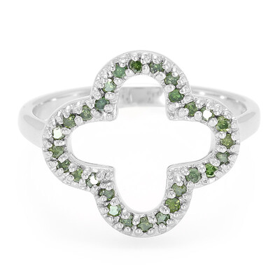 Anillo en plata con Diamante Bosque Verde